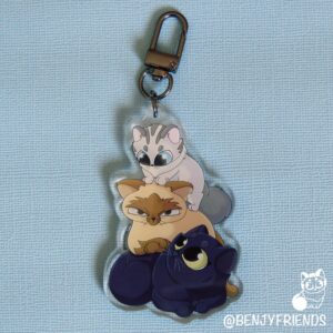 pile of kitties keychain