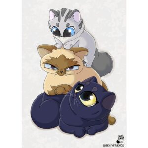 pile of kitties print